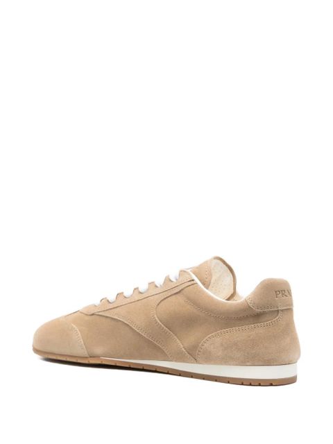 Prada suede lace-up sneakers - Neutrals