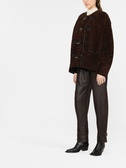 TOTEME teddy shearling clasp jacket - Brown