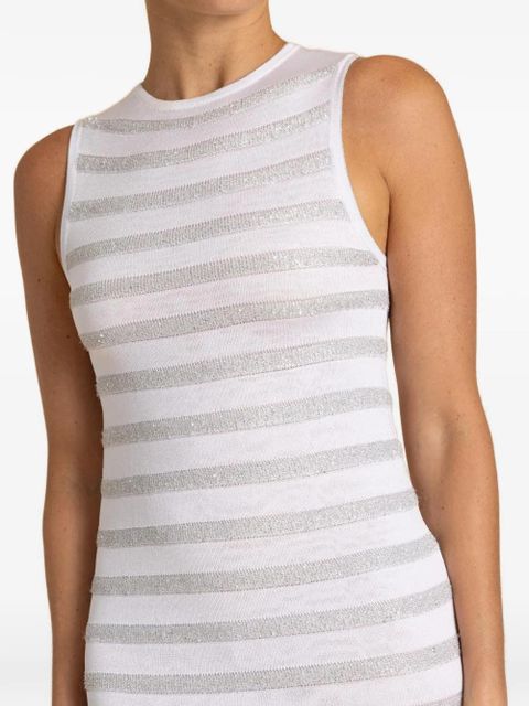 Missoni crew-neck striped maxi dress - White