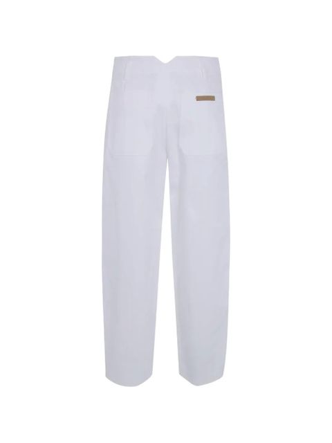 Max Mara pleated logo-patch trousers - White - zdjęcie produktu nr 2