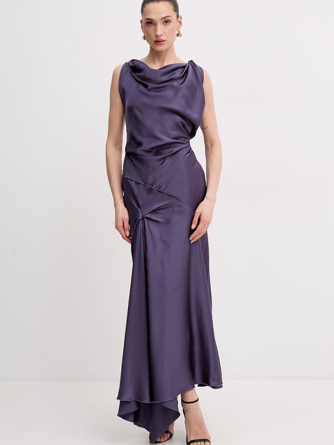 Victoria Beckham sukienka drapowana z wiskozą - zdjęcie produktu nr 1