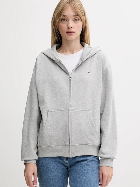Tommy Hilfiger bluza damska kolor szary z kapturem gładka UW0UW05772