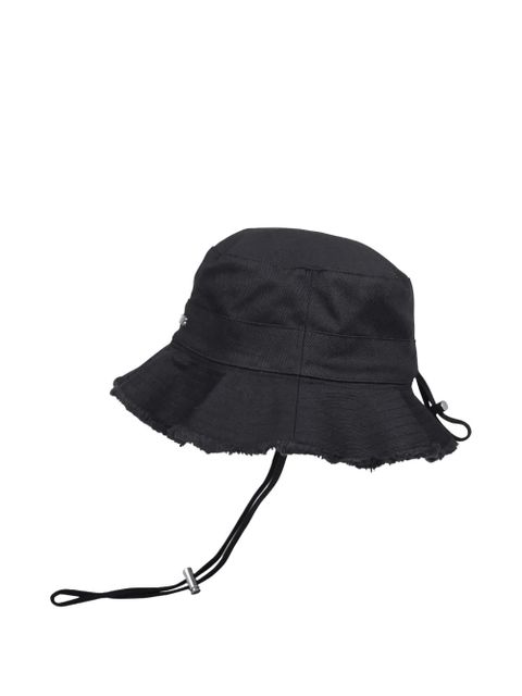 Jacquemus Artichaut frayed trim hat - Black