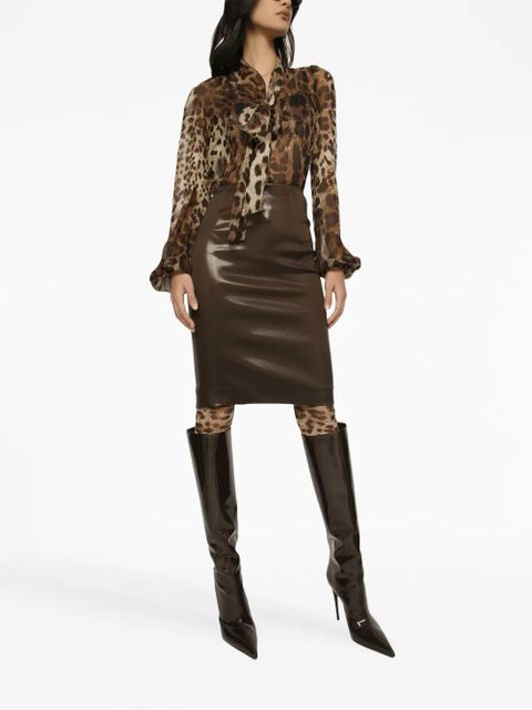 Dolce & Gabbana leopard-print silk blouse - Brown - zdjęcie produktu nr 2