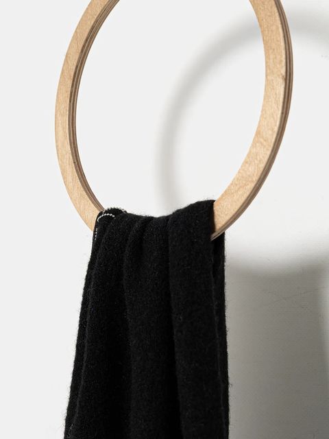 Medicine szal z domieszką wełny damski kolor czarny gładki