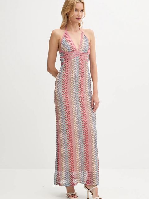 Guess sukienka FEARNE kolor różowy maxi prosta W5YK1C KK620 - zdjęcie produktu nr 2