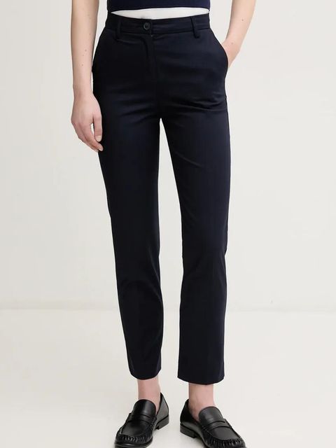 United Colors of Benetton spodnie damskie kolor granatowy fason cygaretki high waist 40FADF08U - zdjęcie produktu nr 1