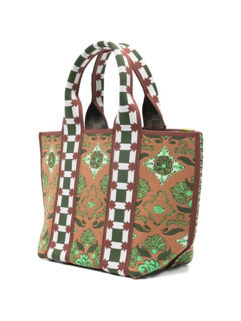 ALEMAIS mini Cecec floral-print tote bag - Brown