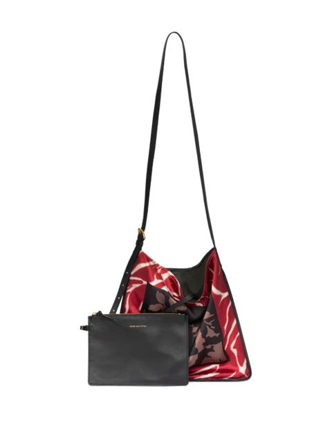 DRIES VAN NOTEN small graphic-print shoulder bag - Red