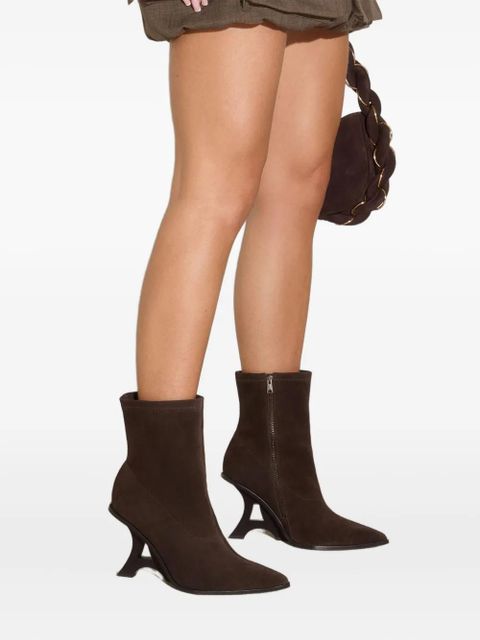 Manière De Voir L'Eiffel heeled suede boots - Brown