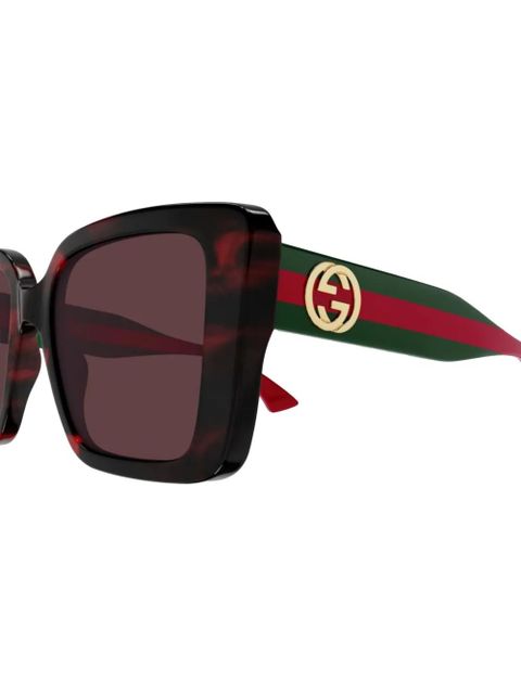 Gucci Eyewear signature web-detailing sunglasses - Brown