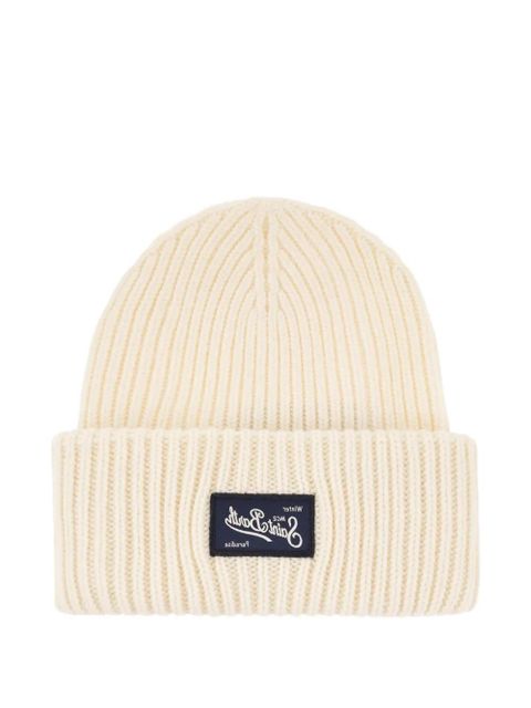 MC2 Saint Barth Berry logo-patch beanie hat - White - zdjęcie produktu nr 1