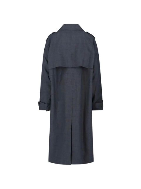 The Frankie Shop Bleecker double-breasted plaid trench coat - Grey - zdjęcie produktu nr 2