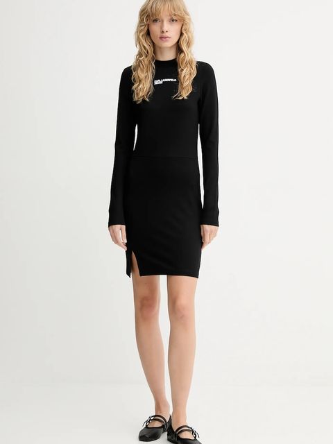 Karl Lagerfeld Jeans sukienka kolor czarny mini dopasowana A4W13005 - zdjęcie produktu nr 2