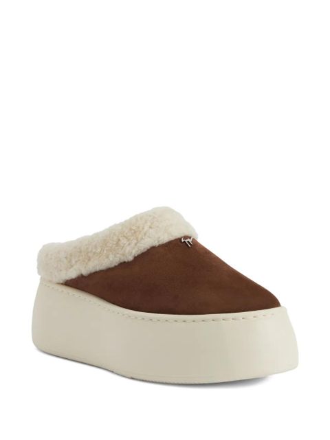 Giuseppe Zanotti Gz League shearling platform slippers - Brown - zdjęcie produktu nr 2