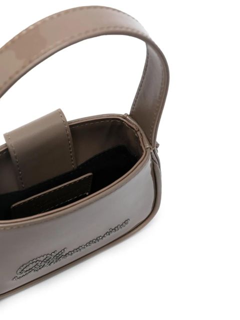 Blumarine crystal-embellished logo mini bag - Brown