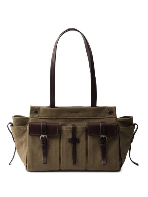 Prada large Route buckle pocket tote bag - Green - zdjęcie produktu nr 1