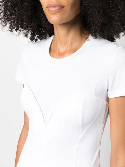 Blumarine embossed-detailing cotton T-shirt - White