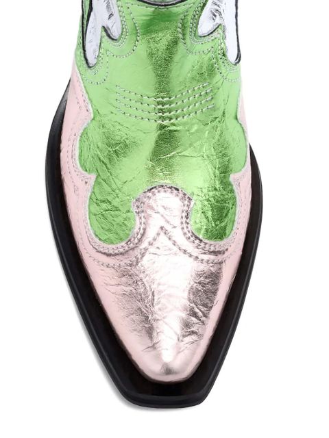 GANNI metallic-finish boots - Silver