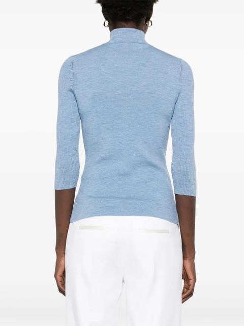 Victoria Beckham half-zip knitted top - Blue