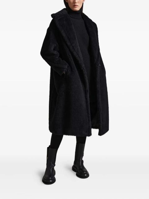 Max Mara Teddy fleece-collar coat - Black
