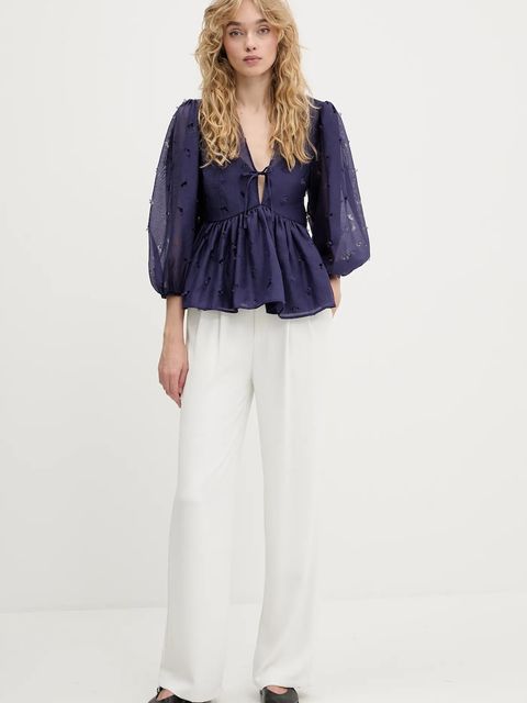 Stine Goya bluzka damska kolor fioletowy gładka SG-PF25-T062-1608