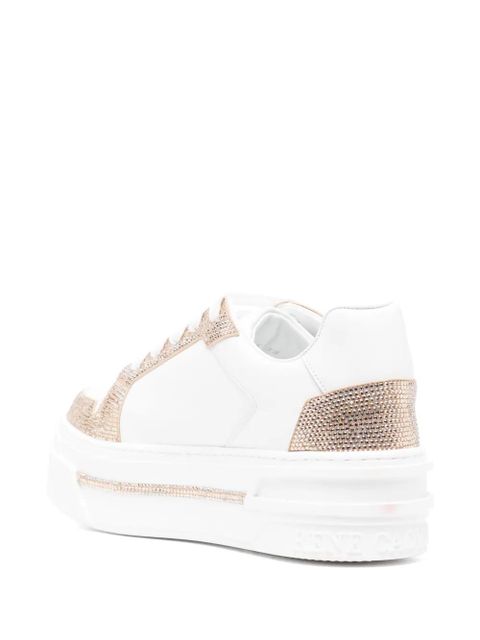 René Caovilla lace-up fastening trainer - White