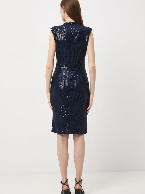 Medicine sukienka kolor granatowy midi dopasowana