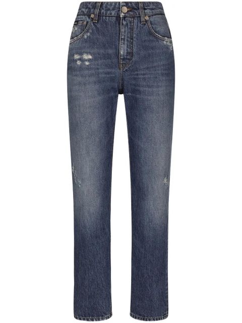 Dolce & Gabbana logo-plaque straight-leg jeans - Blue - zdjęcie produktu nr 1