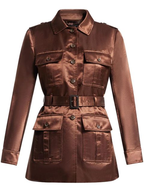 TOM FORD satin belted jacket - Brown - zdjęcie produktu nr 1
