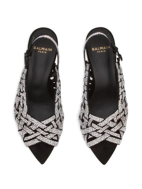 Balmain rhinestone-detail sandals - Black