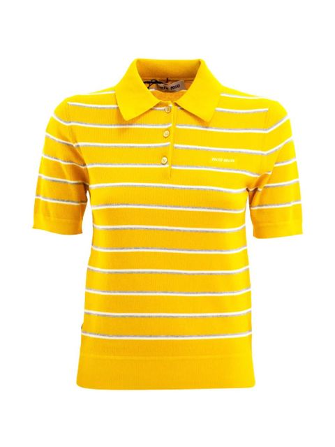 Miu Miu striped short-sleeve top - Yellow - zdjęcie produktu nr 1