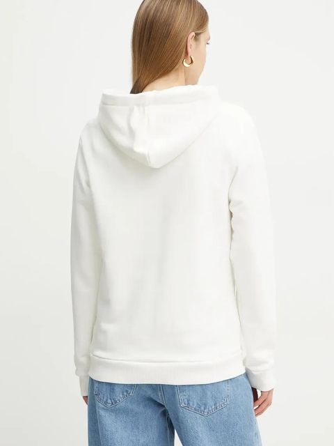 La Mania bluza damska kolor biały z kapturem melanżowa ARIA