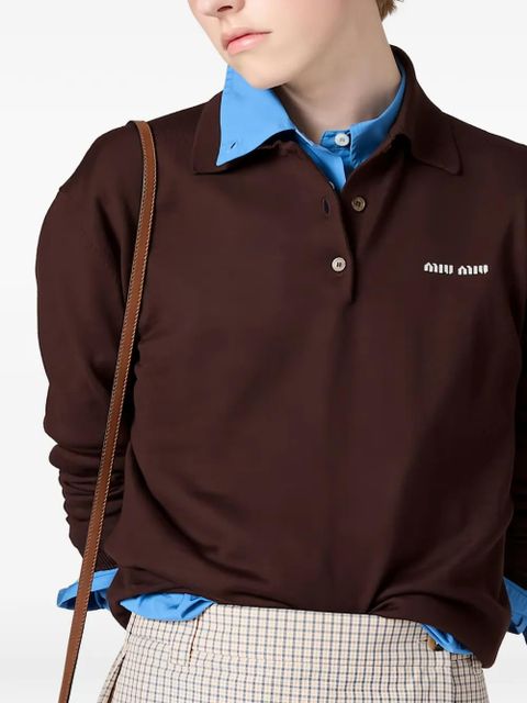 Miu Miu wool knit polo shirt - Brown