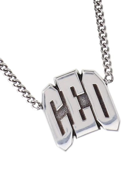 Balenciaga "CEO"-plaque necklace - Silver