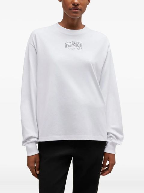 GANNI long-sleeve T-shirt - White