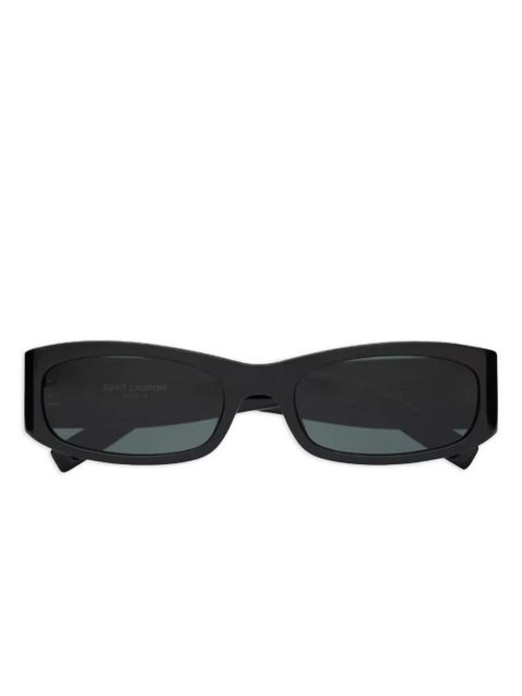 Saint Laurent Eyewear SL M152 logo-plaque rectangle sunglasses - Black - zdjęcie produktu nr 1