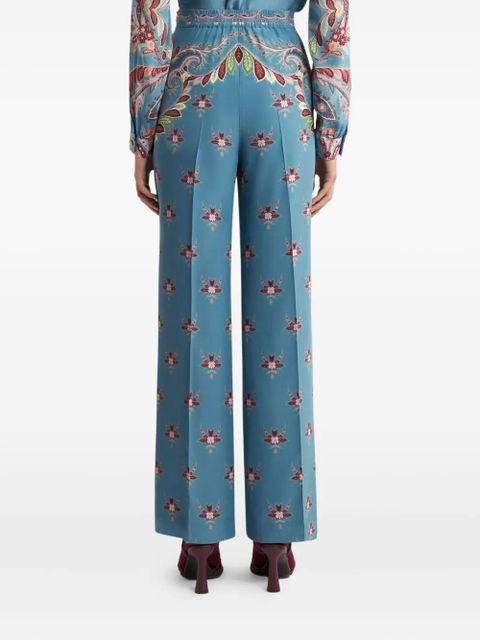 ETRO floral-print trousers - Blue