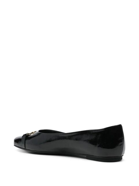 Ferragamo Gancini-buckle ballerina shoes - Black