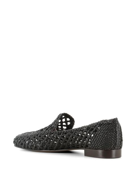 Le Monde Beryl woven leather loafers - Black