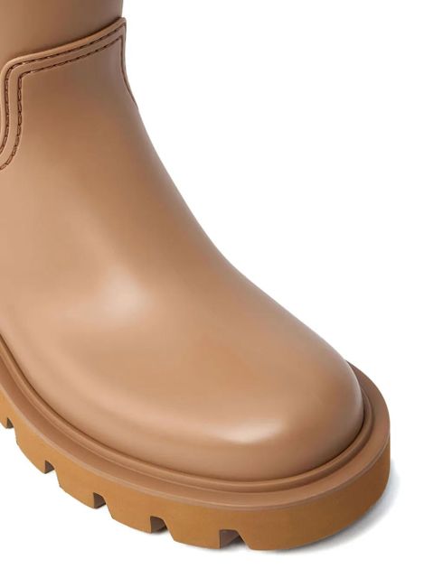 Moncler logo-patch knee-high boots - Brown