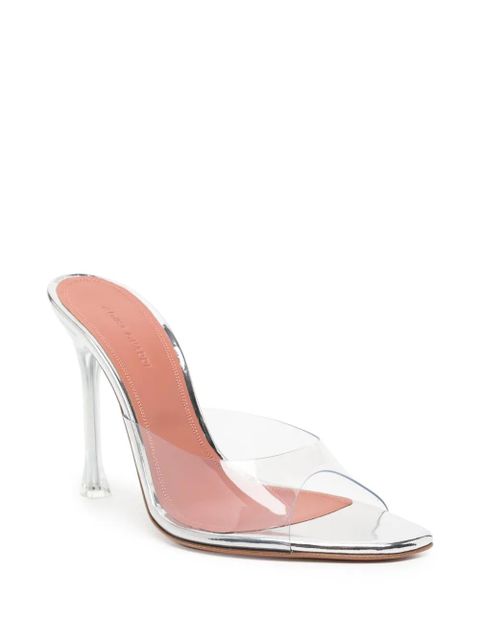 Amina Muaddi Alexa Glass 105mm mules - Silver - zdjęcie produktu nr 2