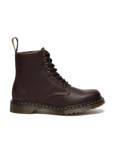 Dr. Martens workery skórzane 1460 Pascal Warm Lined damskie kolor brązowy na platformie DM31873201 - zdjęcie produktu nr 1