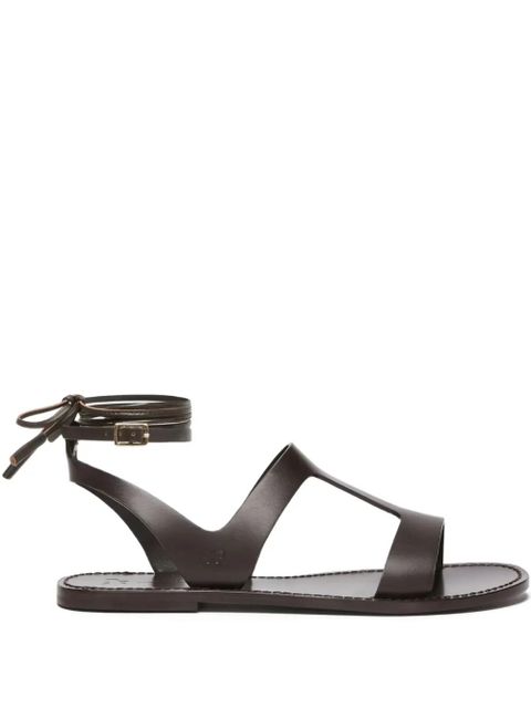 Weekend Max Mara leather flap sandals - Brown - zdjęcie produktu nr 1