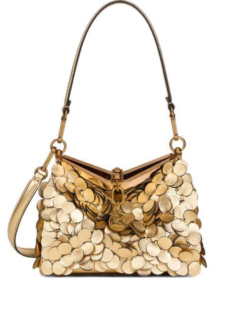 ETRO Vela laminated-sequin small shoulder bag - Gold - zdjęcie produktu nr 1