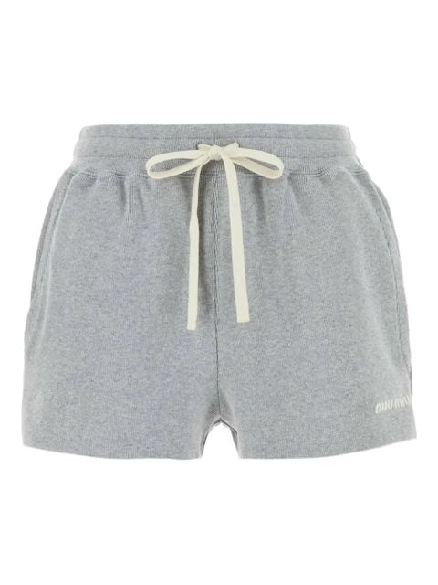 Miu Miu drawstring waist shorts - Grey - zdjęcie produktu nr 1