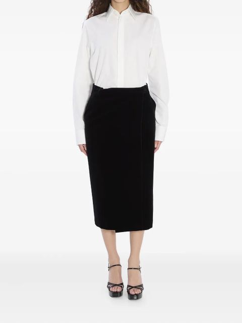 Saint Laurent velvet midi skirt - Black