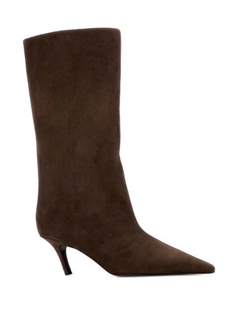 Amina Muaddi Fiona slanted-heel boots - Brown - zdjęcie produktu nr 2