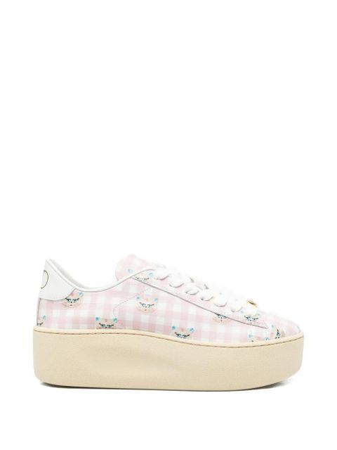 Valentino Garavani gingham platform sneakers - Pink - zdjęcie produktu nr 1