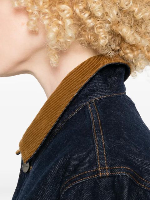 KHAITE Wyatt corduroy-collar denim jacket - Blue